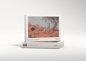 Meerkat Pups in the Kalahari Sand jigsaw puzzle - gift box