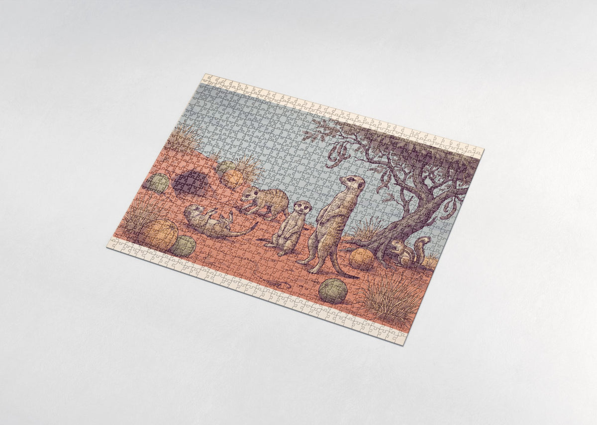 Meerkat Pups in the Kalahari Sand jigsaw puzzle - assembled puzzle