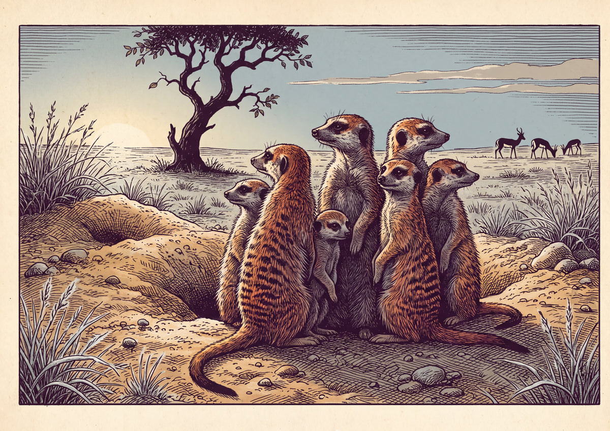 Meerkats Huddled in the Morning Sun jigsaw puzzle