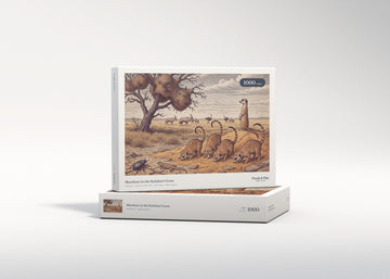 Meerkats in the Kalahari Grass jigsaw puzzle - gift box