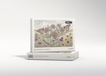 Monarch Butterflies on the Milkweed jigsaw puzzle - gift box
