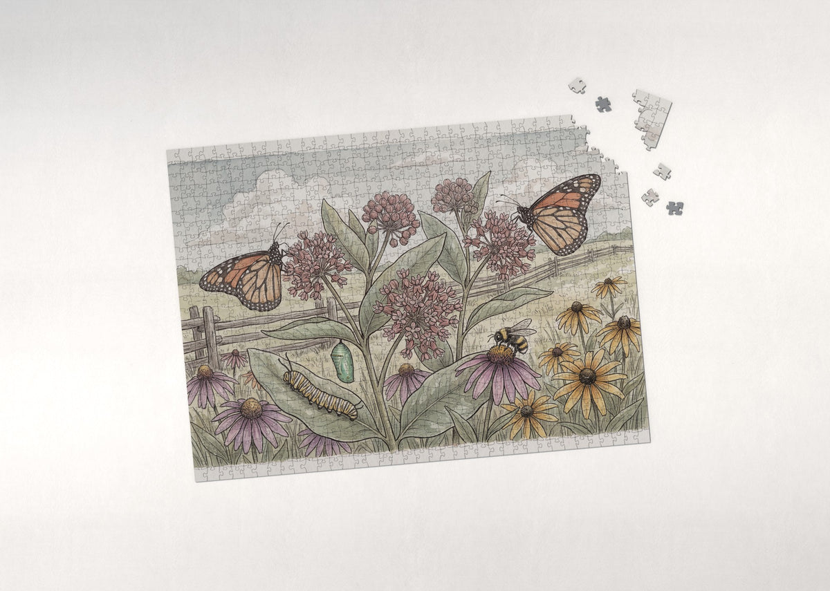 Monarch Butterflies on the Milkweed jigsaw puzzle - puzzle with loose pieces