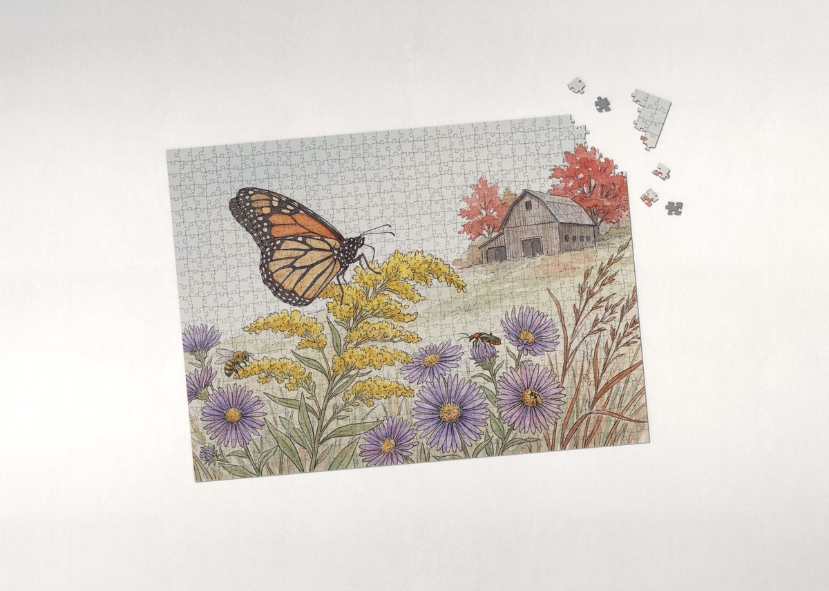 Monarch Butterfly on the Goldenrod jigsaw puzzle - puzzle with loose pieces