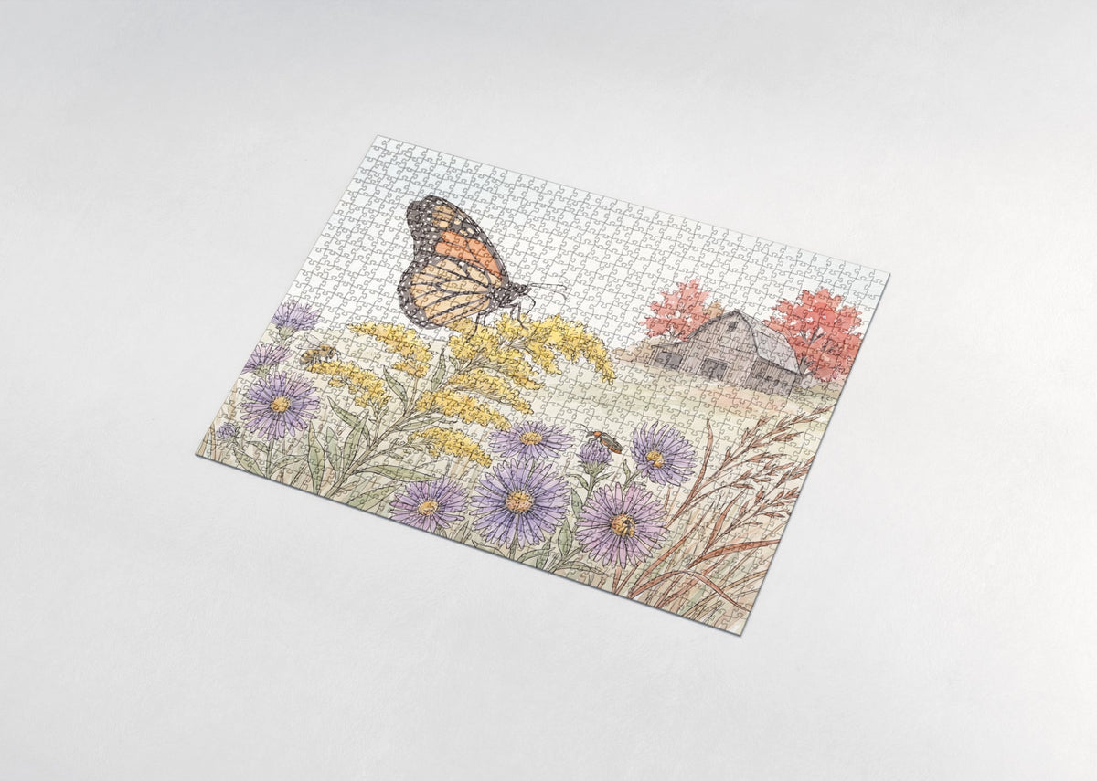 Monarch Butterfly on the Goldenrod jigsaw puzzle - assembled puzzle