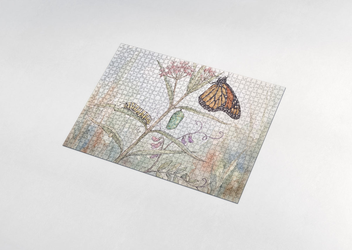 Monarch Caterpillar to Butterfly jigsaw puzzle - assembled puzzle