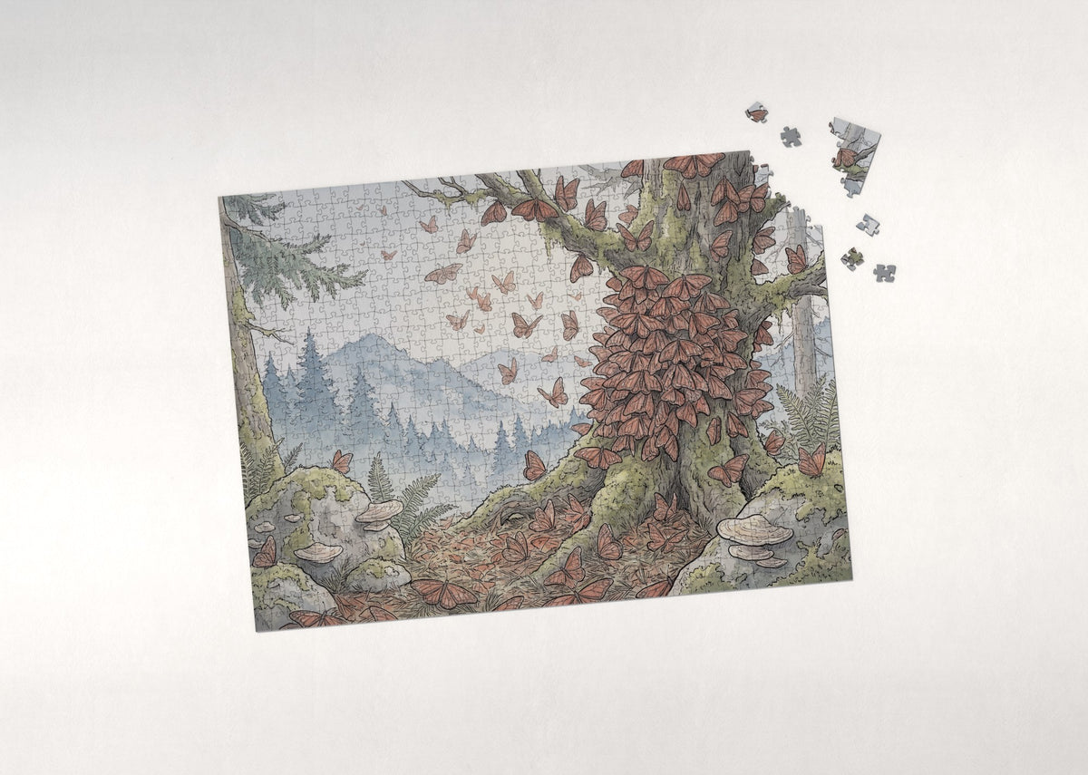 Monarch Clusters at the Mexican Sanctuary jigsaw puzzle - puzzle with loose pieces