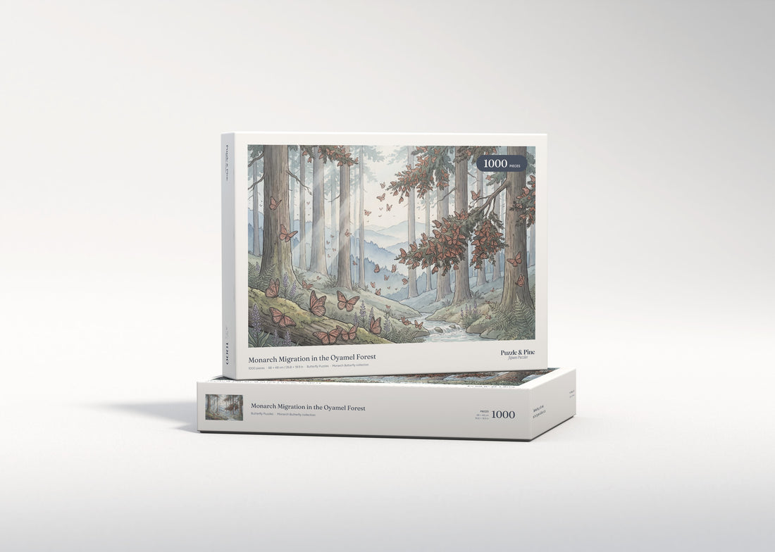 Monarch Migration in the Oyamel Forest jigsaw puzzle - gift box