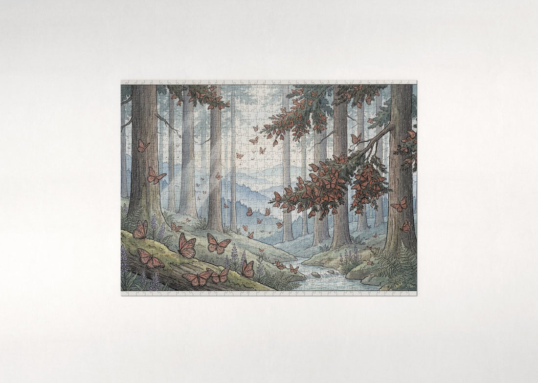 Monarch Migration in the Oyamel Forest jigsaw puzzle - gift box
