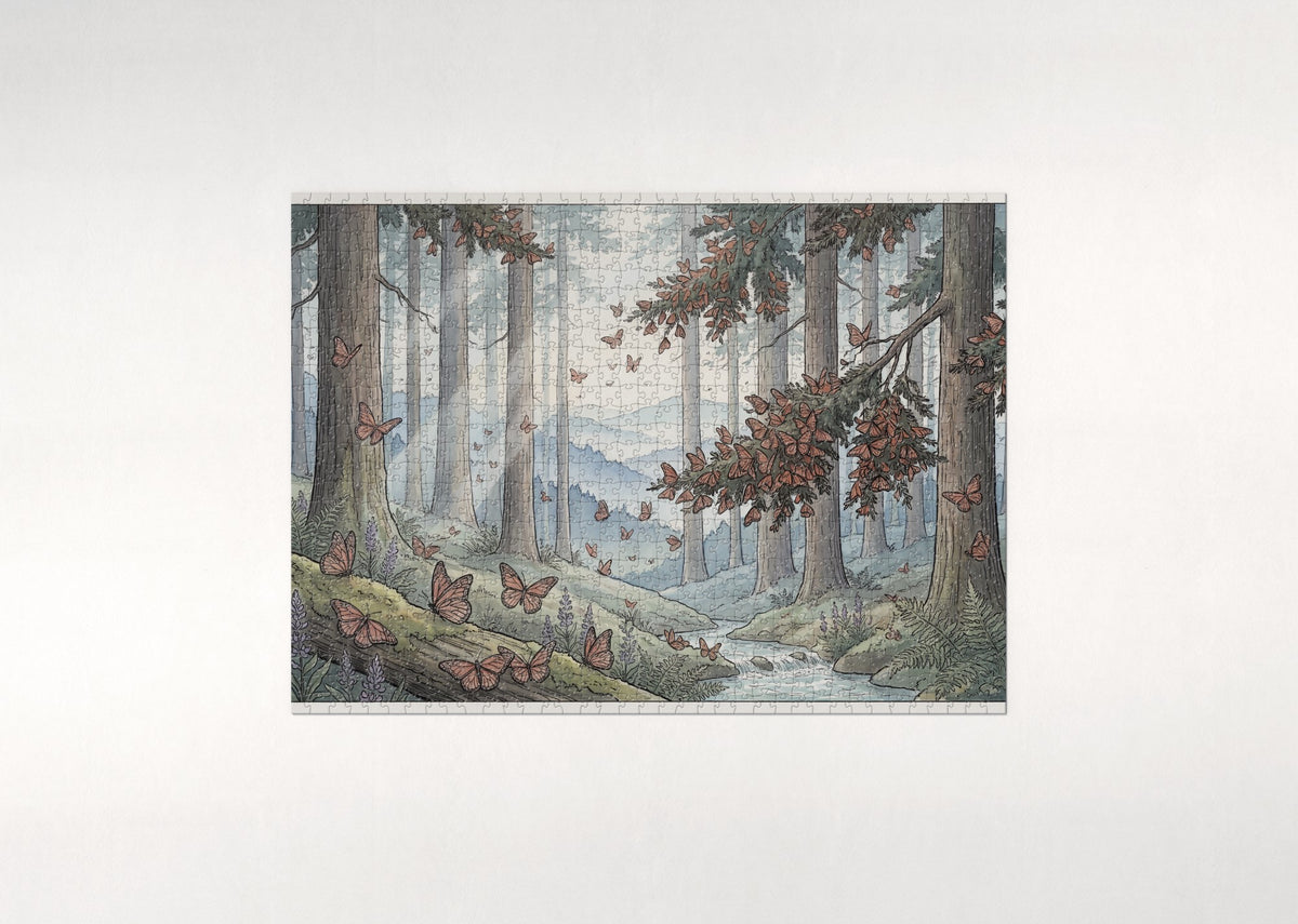 Monarch Migration in the Oyamel Forest jigsaw puzzle - flat puzzle