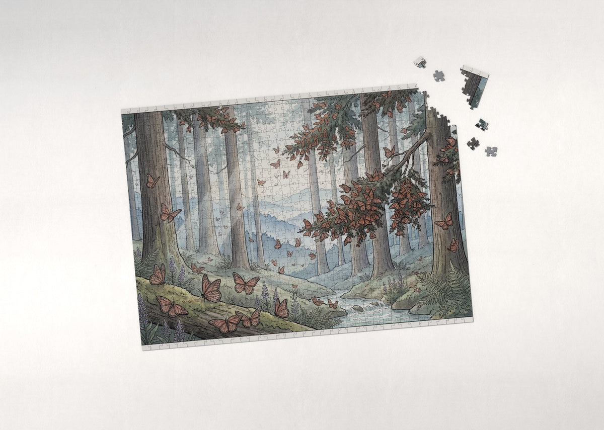 Monarch Migration in the Oyamel Forest jigsaw puzzle - puzzle with loose pieces