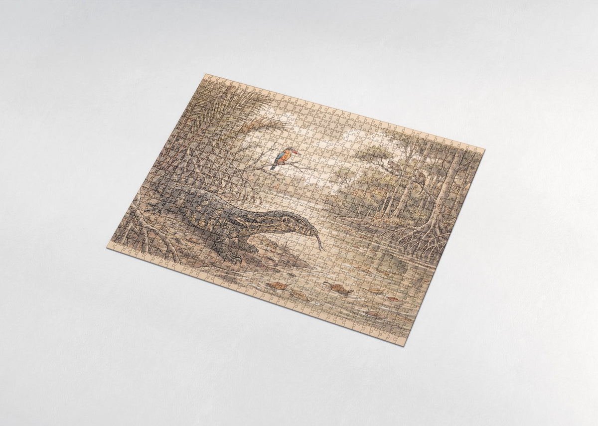 Monitor Lizard at the River jigsaw puzzle - assembled puzzle