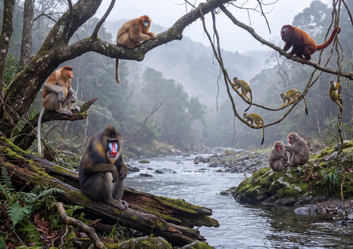 Monkeys of the World Collage jigsaw puzzle