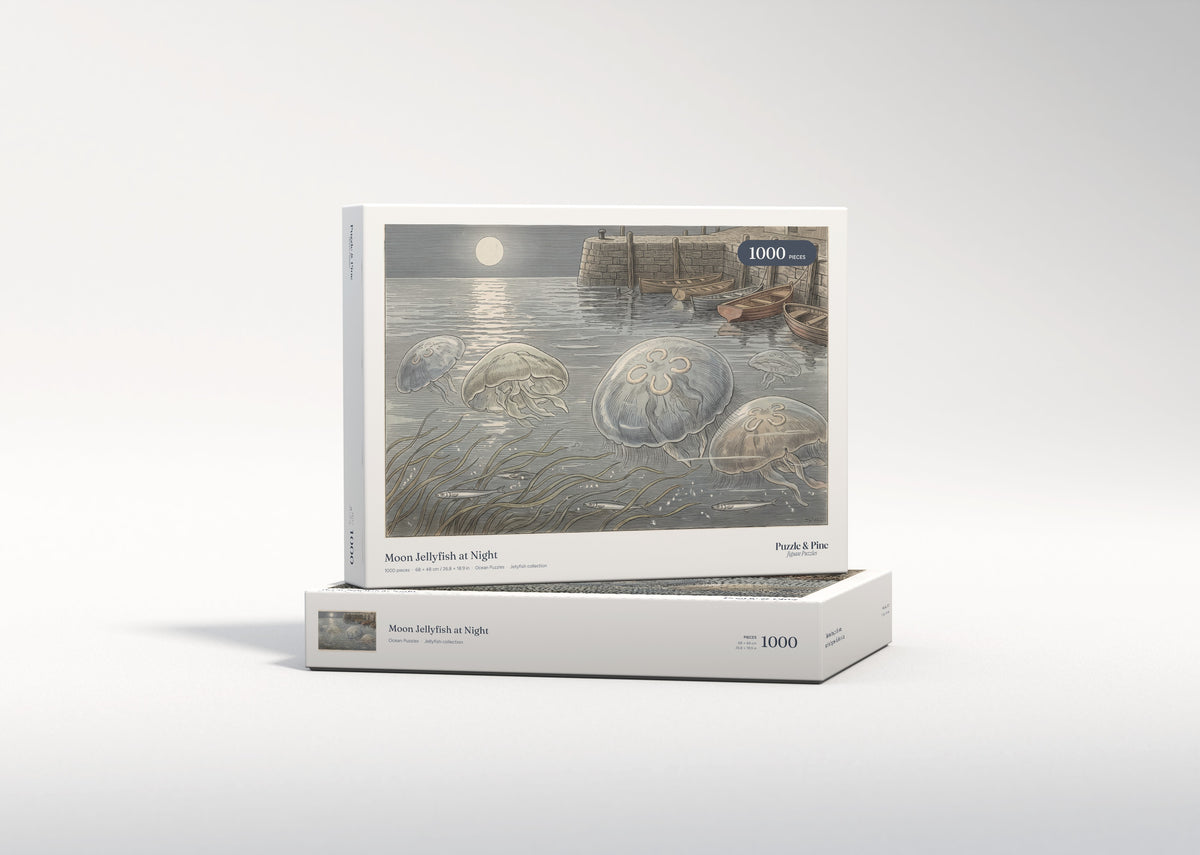 Moon Jellyfish at Night jigsaw puzzle - gift box