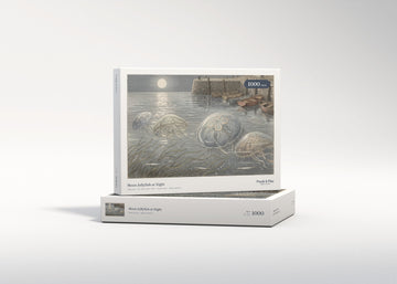 Moon Jellyfish at Night jigsaw puzzle - gift box
