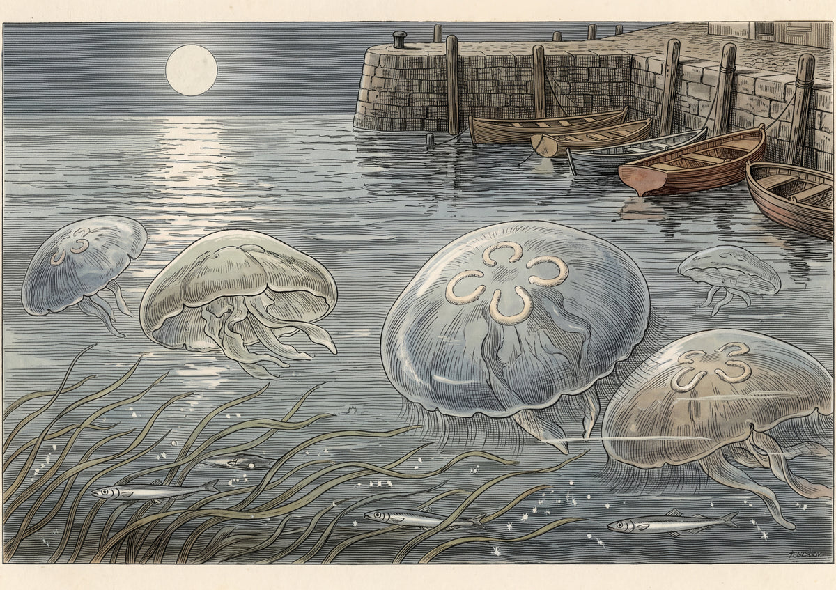 Moon Jellyfish at Night jigsaw puzzle