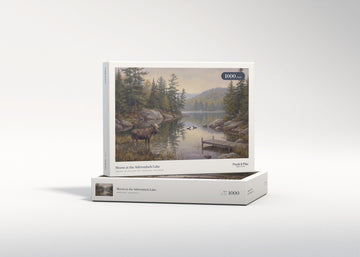 Moose at the Adirondack Lake jigsaw puzzle - gift box