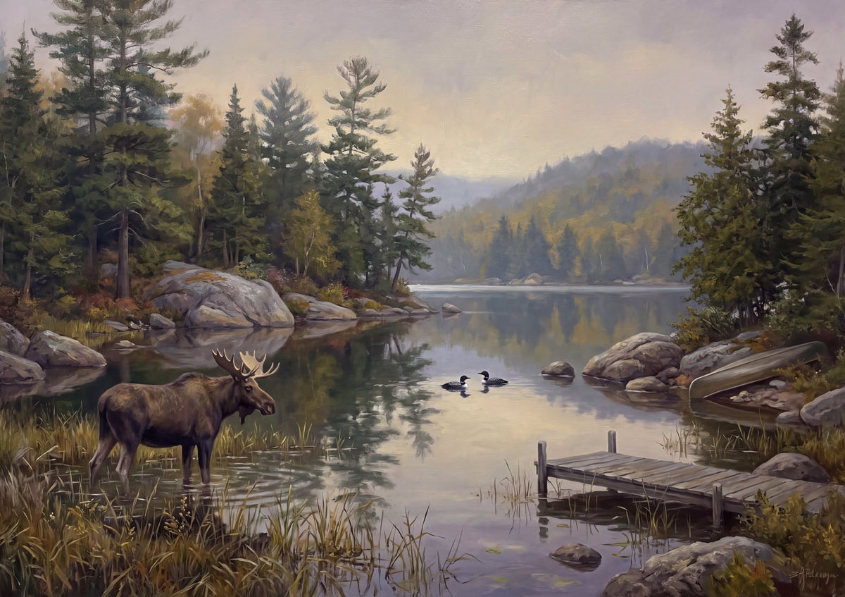 Moose at the Adirondack Lake jigsaw puzzle