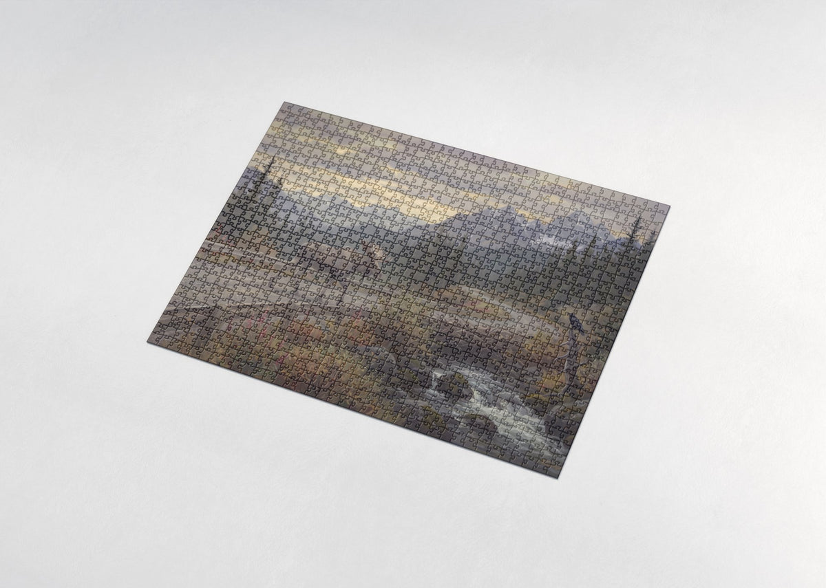 Moose Crossing the Mountain Road jigsaw puzzle - assembled puzzle
