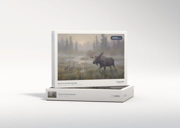 Moose in the Morning Mist jigsaw puzzle - gift box