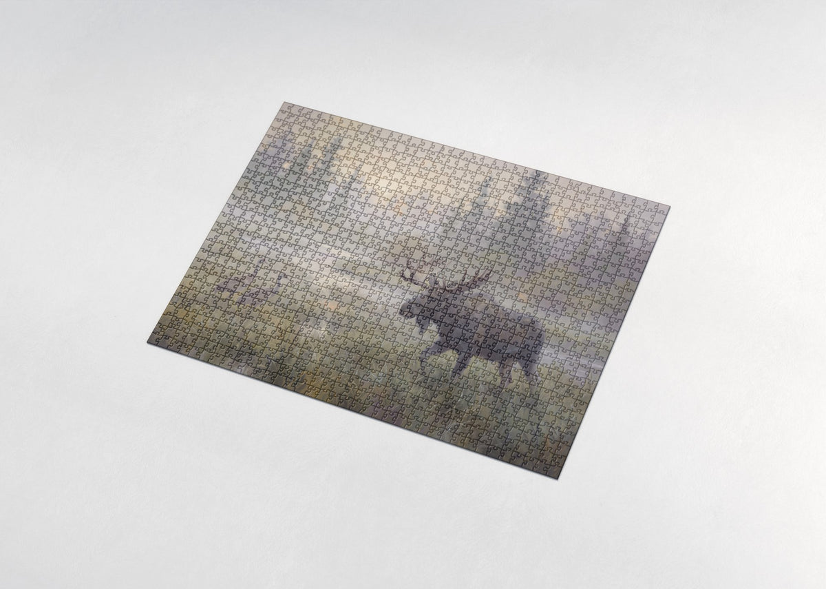Moose in the Morning Mist jigsaw puzzle - assembled puzzle