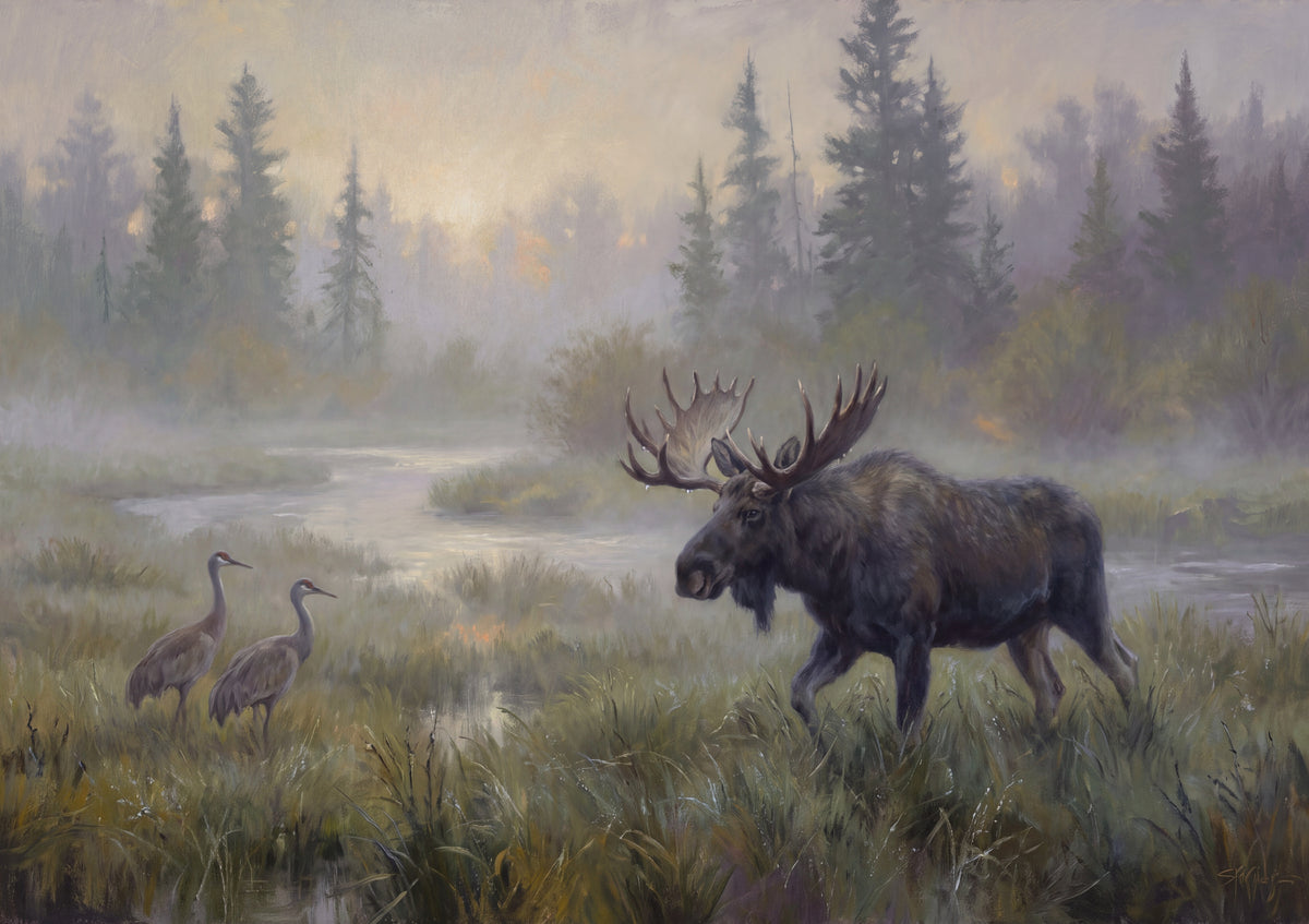 Moose in the Morning Mist jigsaw puzzle