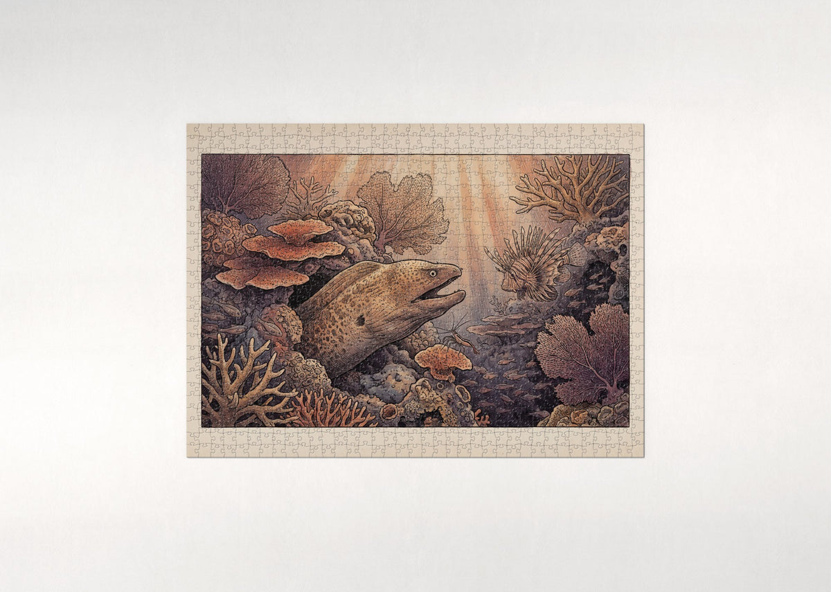 Moray Eel in the Reef Crevice jigsaw puzzle - flat puzzle