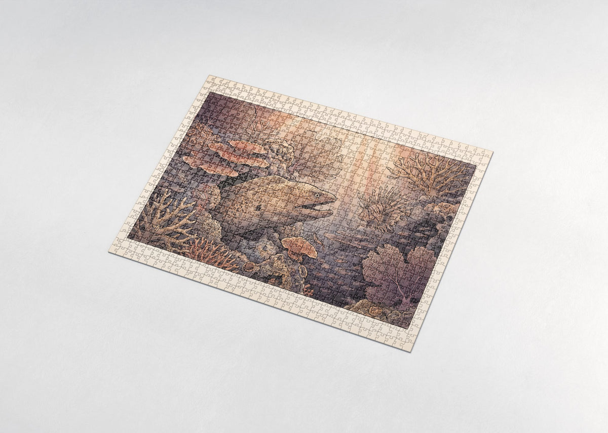 Moray Eel in the Reef Crevice jigsaw puzzle - assembled puzzle
