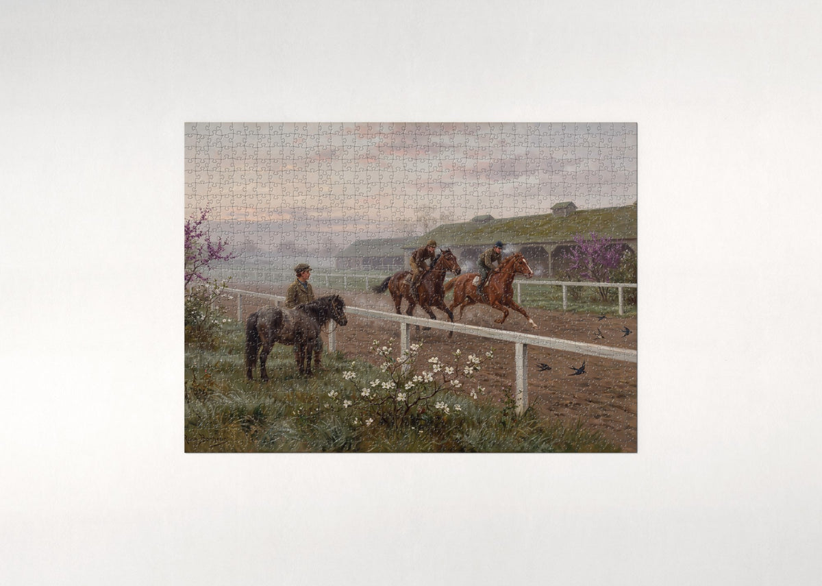 Morning Workout at the Racetrack jigsaw puzzle - flat puzzle