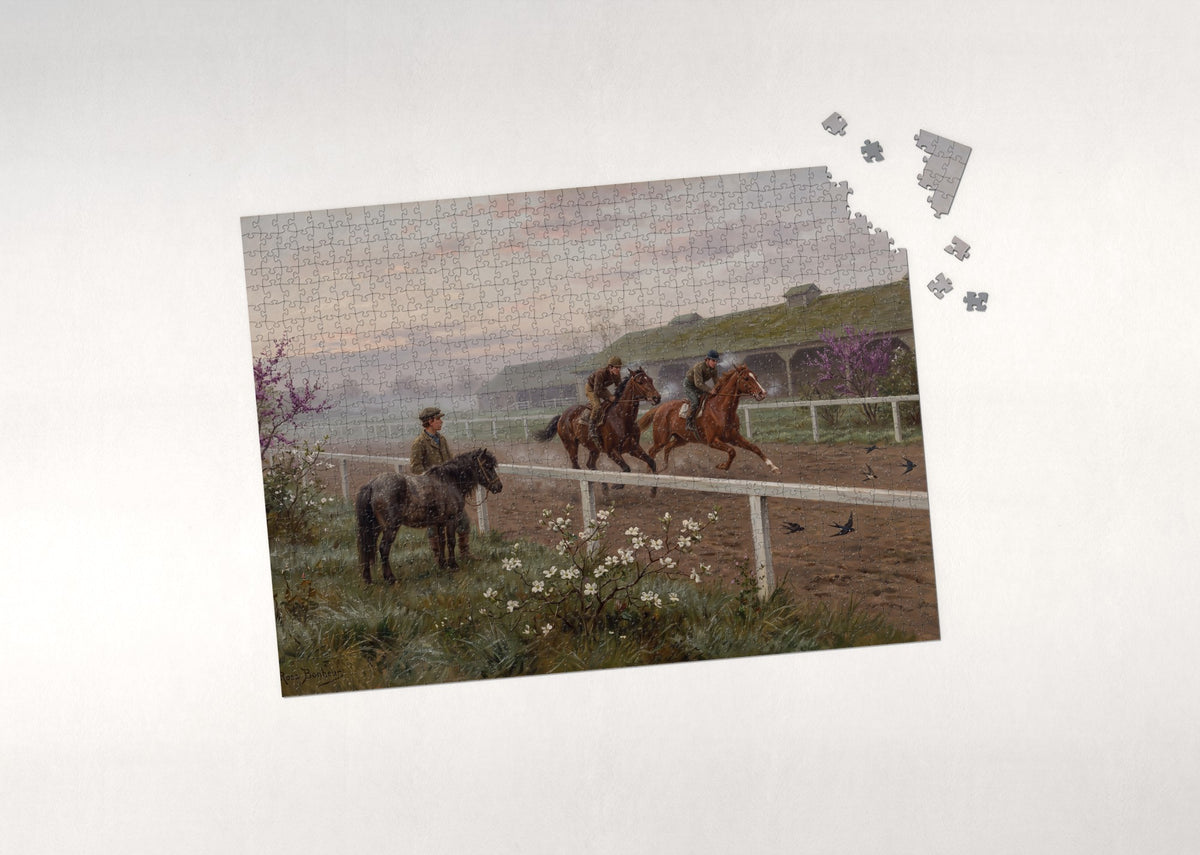 Morning Workout at the Racetrack jigsaw puzzle - puzzle with loose pieces