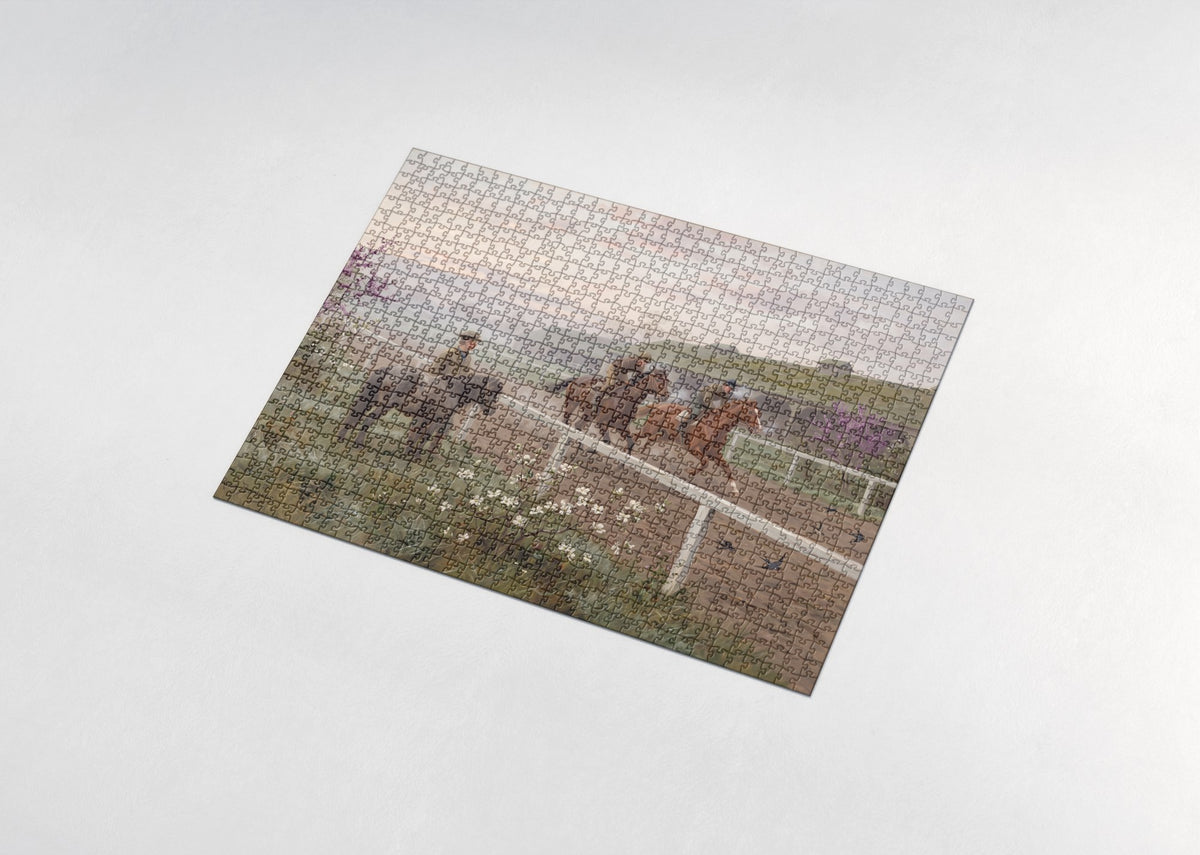 Morning Workout at the Racetrack jigsaw puzzle - assembled puzzle
