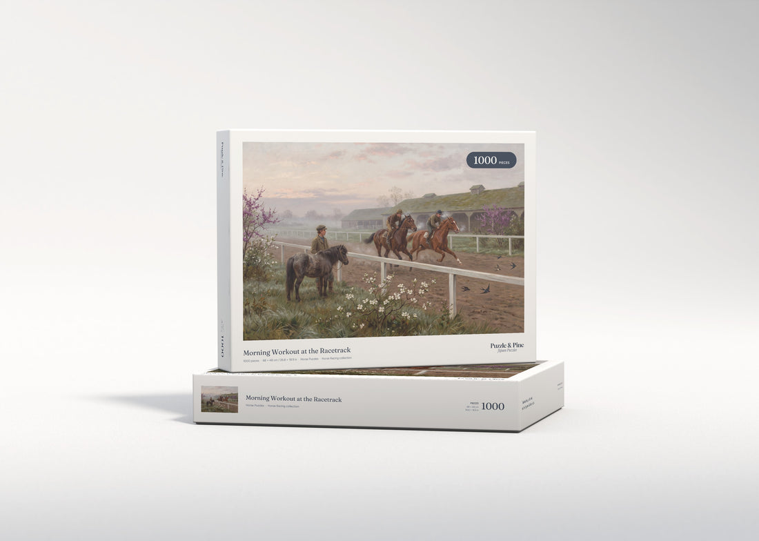 Morning Workout at the Racetrack jigsaw puzzle - gift box