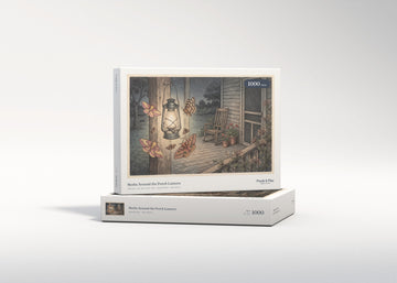 Moths Around the Porch Lantern jigsaw puzzle - gift box