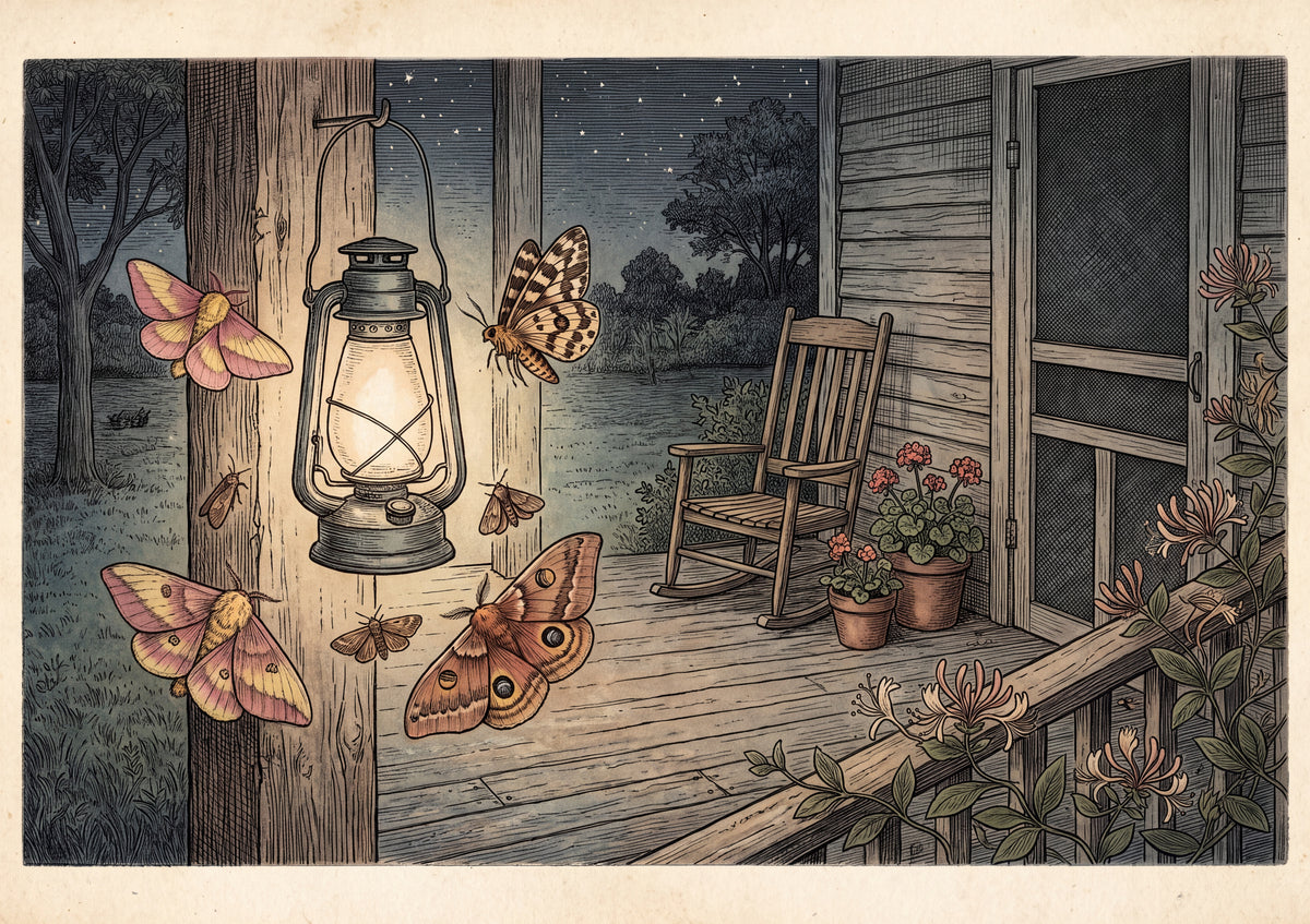 Moths Around the Porch Lantern jigsaw puzzle
