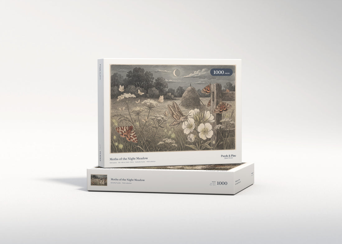 Moths of the Night Meadow jigsaw puzzle - gift box