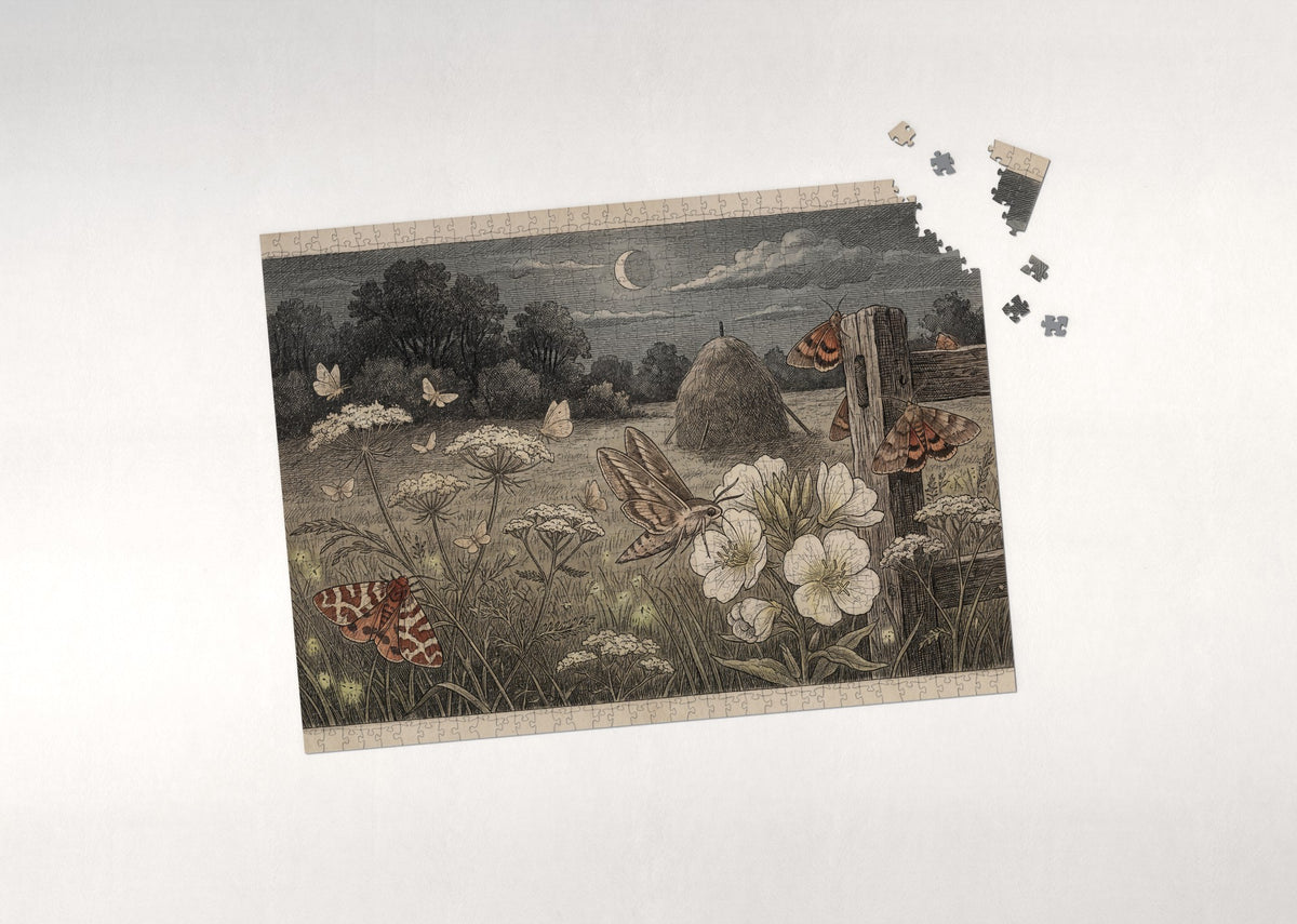 Moths of the Night Meadow jigsaw puzzle - puzzle with loose pieces