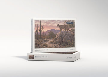 Mountain Lion at the Desert Dusk jigsaw puzzle - gift box