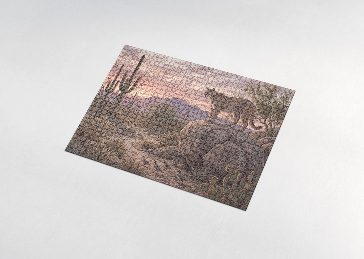 Mountain Lion at the Desert Dusk jigsaw puzzle - assembled puzzle