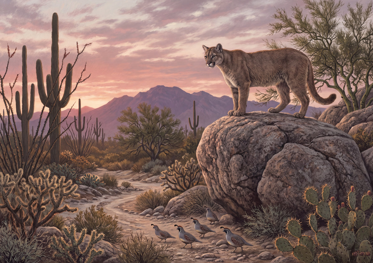 Mountain Lion at the Desert Dusk jigsaw puzzle
