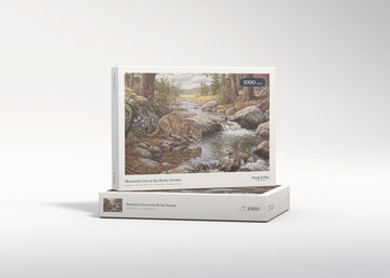 Mountain Lion at the Rocky Stream jigsaw puzzle - gift box