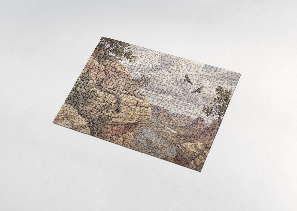 Mountain Lion on the Canyon Ledge jigsaw puzzle - assembled puzzle