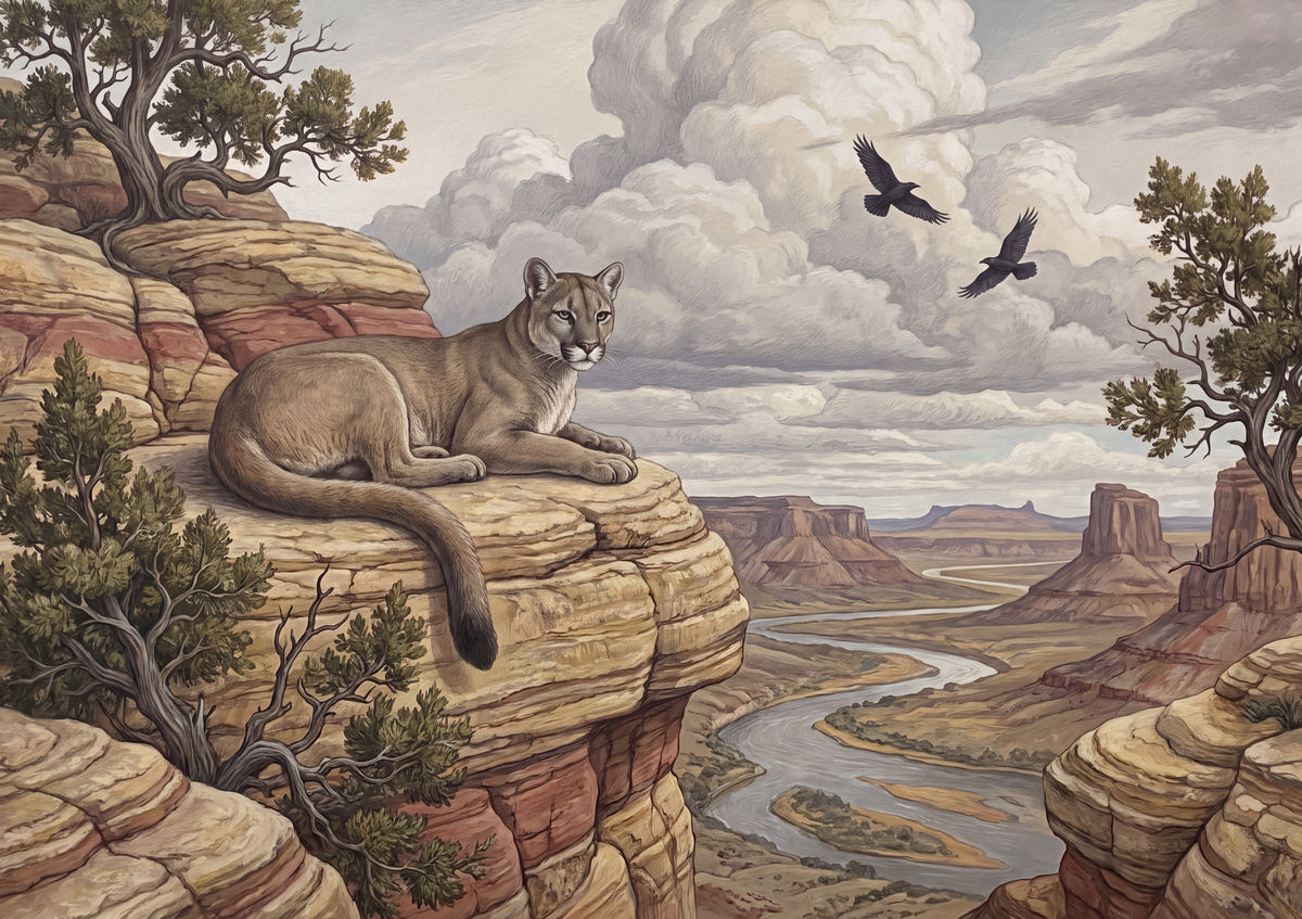 Mountain Lion on the Canyon Ledge jigsaw puzzle