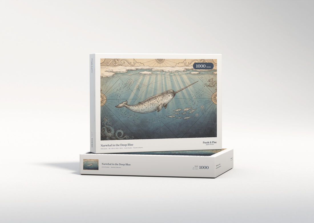 Narwhal in the Deep Blue jigsaw puzzle - gift box