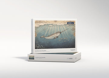 Narwhal in the Deep Blue jigsaw puzzle - gift box