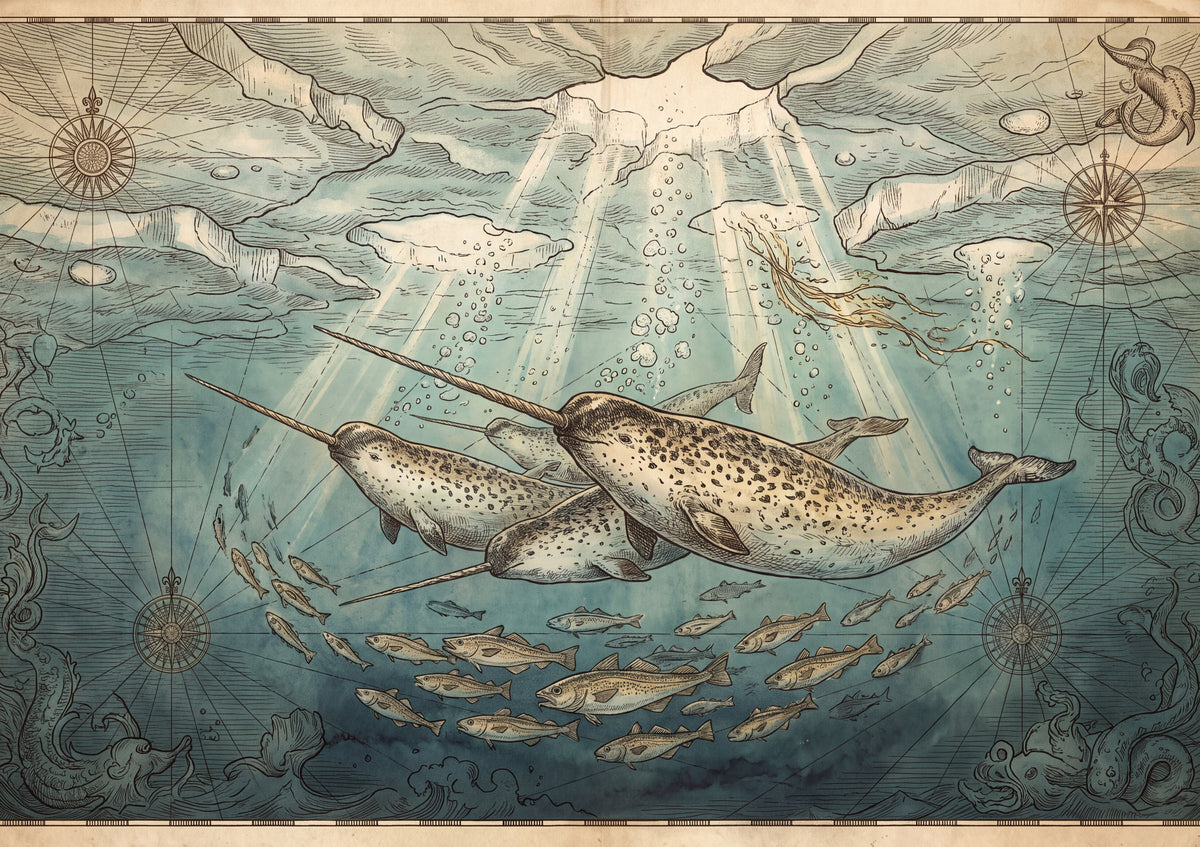 Narwhal Pod Beneath the Ice jigsaw puzzle