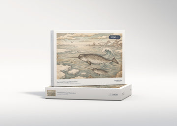 Narwhal Vintage Illustration jigsaw puzzle - gift box