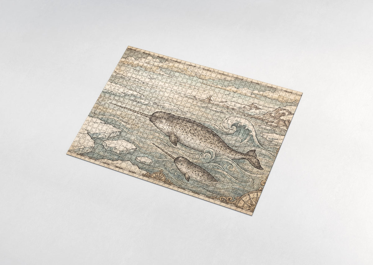 Narwhal Vintage Illustration jigsaw puzzle - assembled puzzle