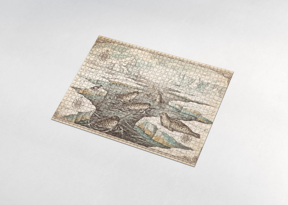 Narwhals Among the Ice Floes jigsaw puzzle - assembled puzzle
