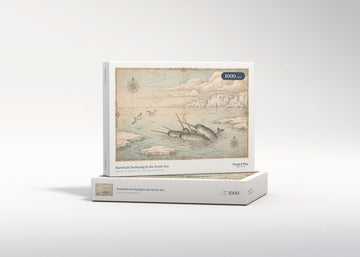 Narwhals Surfacing in the Arctic Sea jigsaw puzzle - gift box