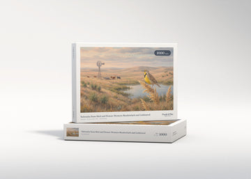Nebraska State Bird and Flower: Western Meadowlark and Goldenrod jigsaw puzzle - gift box