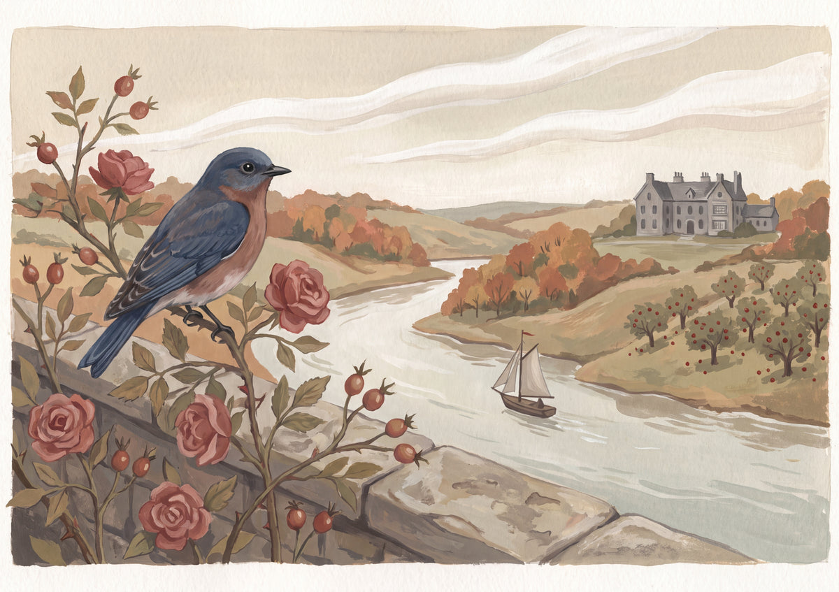 New York State Bird and Flower: Eastern Bluebird and Rose jigsaw puzzle